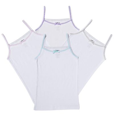 Buyless Fashion Tank Tops for Girls- Sleeveless Cami Tanks Cotton Undershirts for Dance Gymnastics Kids Toddler Size (4 Pack) - TW14-GWST-4-5