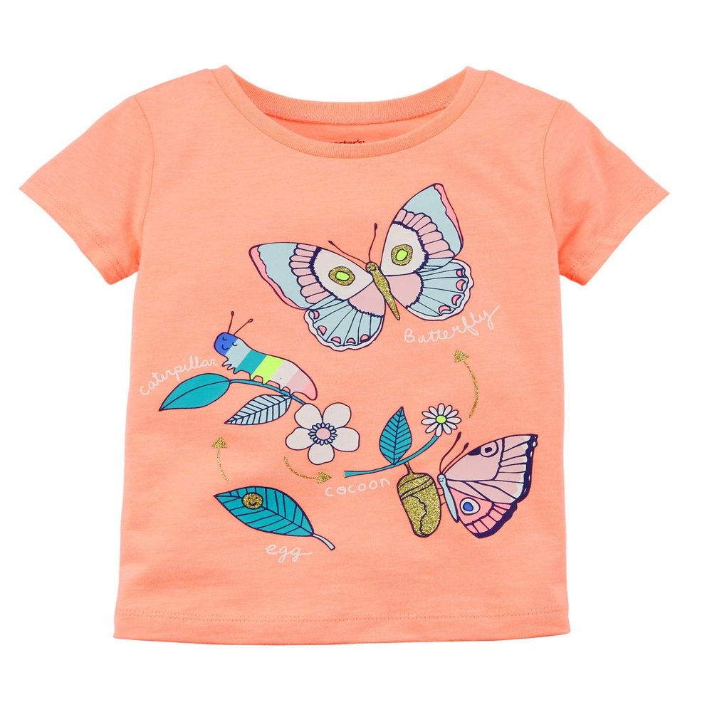 Carter's Baby Girls' Neon Butterfly Jersey Tee, 6 Months