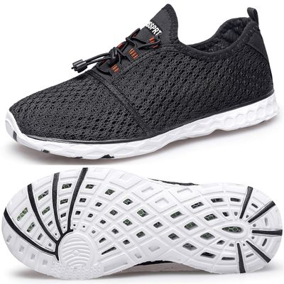 DOUSSPRT Men's Water Shoes Quick Drying Sports Aqua Shoes WhiteBlack Size 12.5