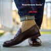 BoardroomSocks Merino Wool Mid-Calf Dress Socks for Men, Ribbed Dress Socks, Khaki view 3