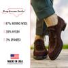 BoardroomSocks Merino Wool Mid-Calf Dress Socks for Men, Ribbed Dress Socks, Khaki view 4