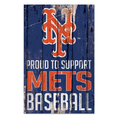 Wincraft MLB New York Mets SignWood Proud to Support Design, Team Color, 11x17
