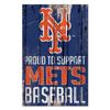 Wincraft MLB New York Mets SignWood Proud to Support Design, Team Color, 11x17 view 1