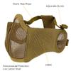 AOUTACC Airsoft Protective Gear Set, Half Face Mesh Mask with Ear Protection and Tactical Goggles for Adult Men Women BBS Paintball Shooting CS Survival Games Cosplay (TAN) view 2