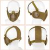 AOUTACC Airsoft Protective Gear Set, Half Face Mesh Mask with Ear Protection and Tactical Goggles for Adult Men Women BBS Paintball Shooting CS Survival Games Cosplay (TAN) view 4