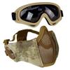 AOUTACC Airsoft Mask with Tactical Goggles,Airsoft Mask with Ear Protection, Airsoft Protective Gear Set for Adult Men Women BBS Paintball Shooting CS Survival Games Cosplay (at) view 1