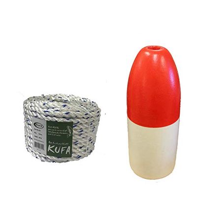 KUFA Sports 5/16" x100' Non-Lead Sinking Line and 11" Bullet Float for Crab Pot (FWM-100)
