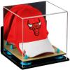 Better Display Cases Acrylic Basketball Hat or Cap Display Case with Mirror, Wall Mount, Blue Risers and Wood Base (A006-BLR) view 1