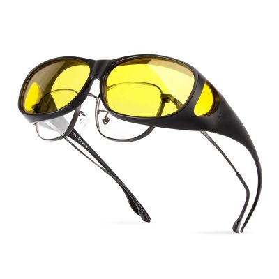 Bloomoak Polarized Fit Over Night Driving Glasses/ 2023 Updated AR-Coated Anti Glare