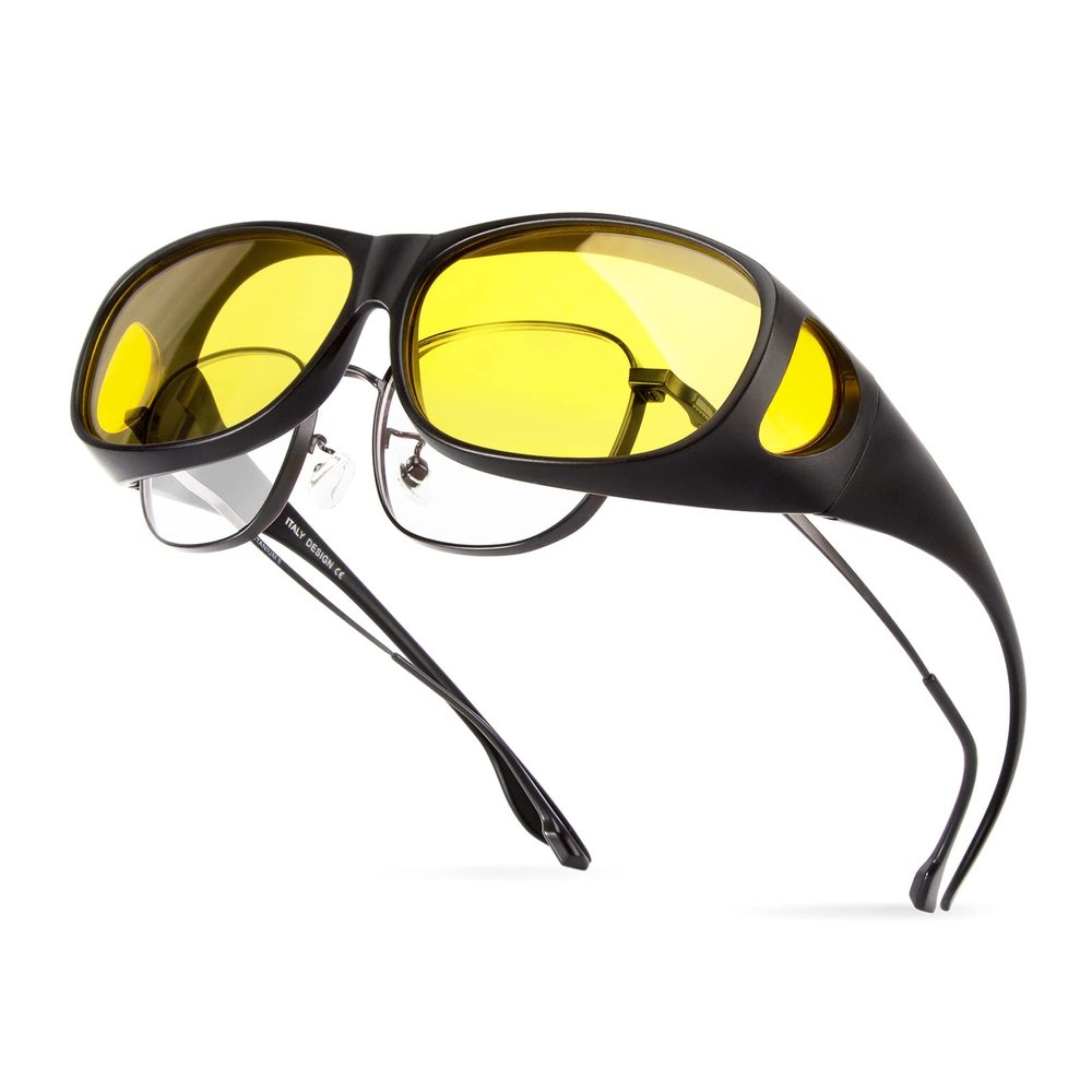 Bloomoak Polarized Fit Over Night Driving Glasses/ 2023 Updated AR-Coated Anti Glare