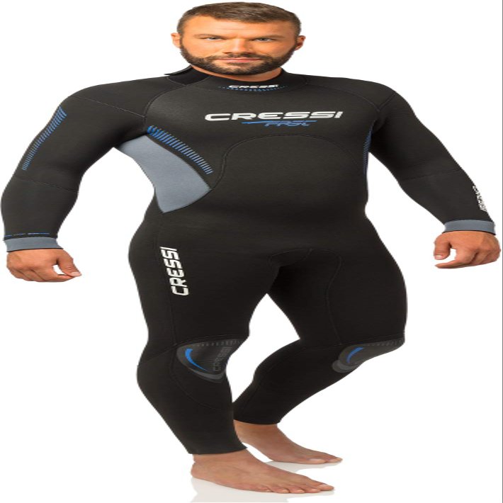 Cressi Fast 7 mm Monopiece Wetsuits, Black/Blue, 7 mm, S
