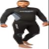 Cressi Fast 7 mm Monopiece Wetsuits, Black/Blue, 7 mm, S view 1