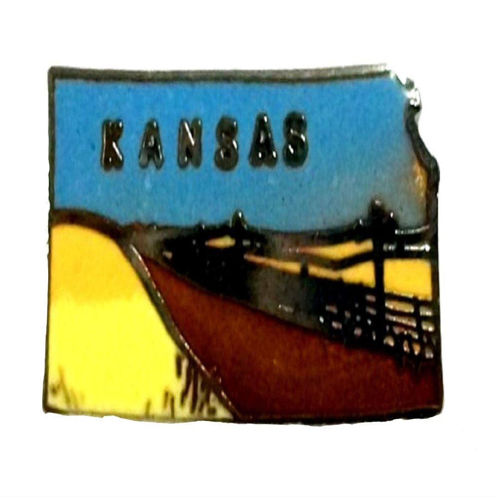Kansas State Outline Hat Tac or Lapel Pin