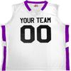 Custom Basketball Short Old School Style White and Purple Adult 3X-Large view 2