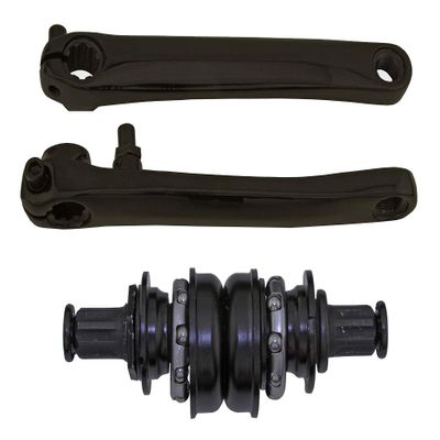 Alta Chromoly Bicycle Crank Set 175mm American Standard Bottom Bracket 8 Splines, Multiple Colors. (Black)