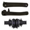 Alta Chromoly Bicycle Crank Set 175mm American Standard Bottom Bracket 8 Splines, Multiple Colors. (Black) view 1