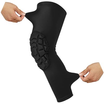 Knee Pads Compression Leg Sleeve Knee Sleeve for All Sports Wrestling Protector Gear, 1 Pair of Knee Paded(Black_2 Pack, Large)