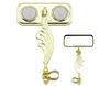 Gold Rectangle Wing Bike Mirror Right with Clear Reflectors. Bike mirror, bicycle mirror, bike accessory, bicycle accessory. view 1