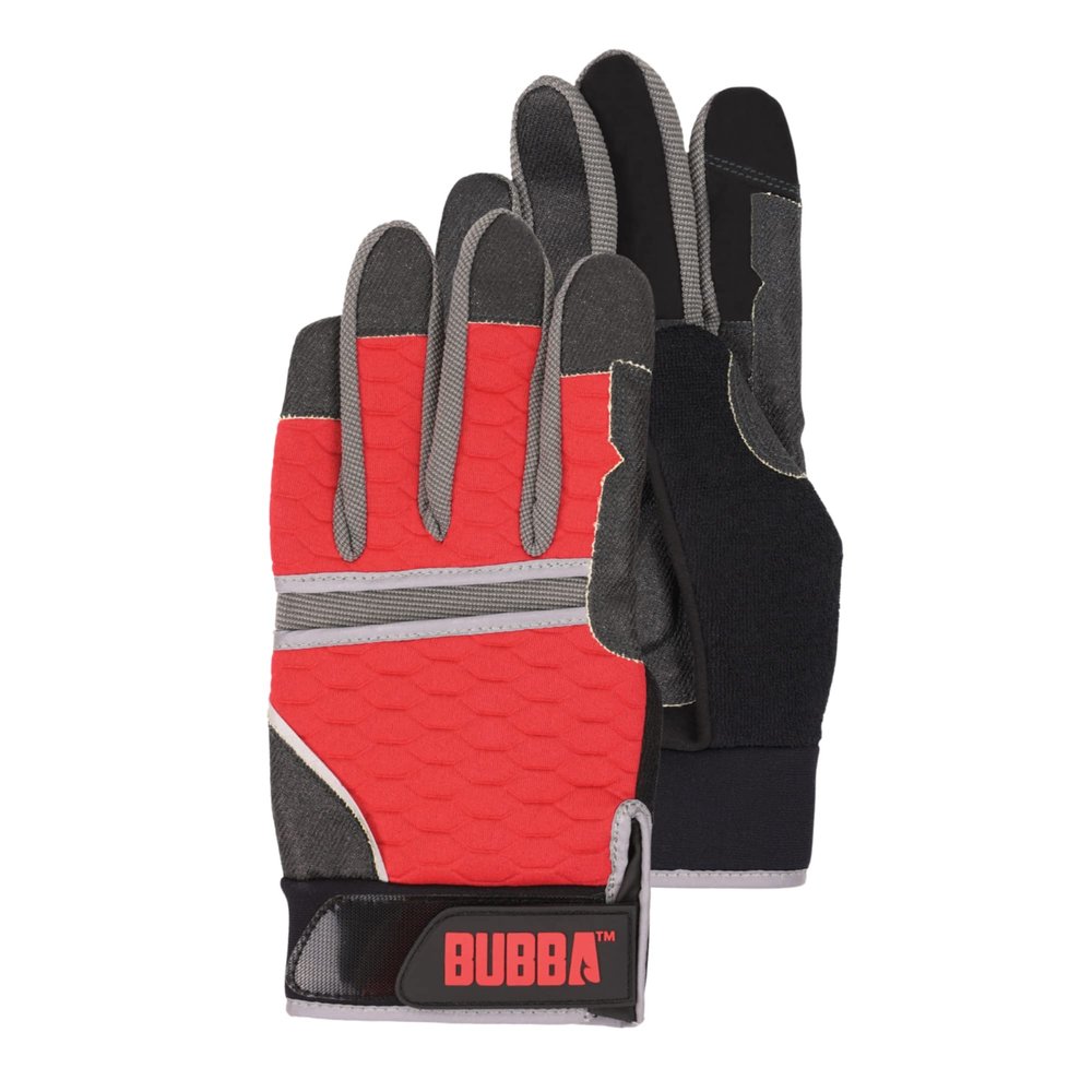 BUBBA Ultimate Fishing Gloves with Cut Resistant Construction, Cloth Thumb and Touch Screen Usability for Fishing, Angling, Boating and Outdoors