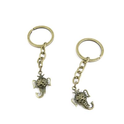 5 Items Keychain Keyring Key Tags Chains Rings Jewelry Bag Charms J0MO7 Hollow Elephant King