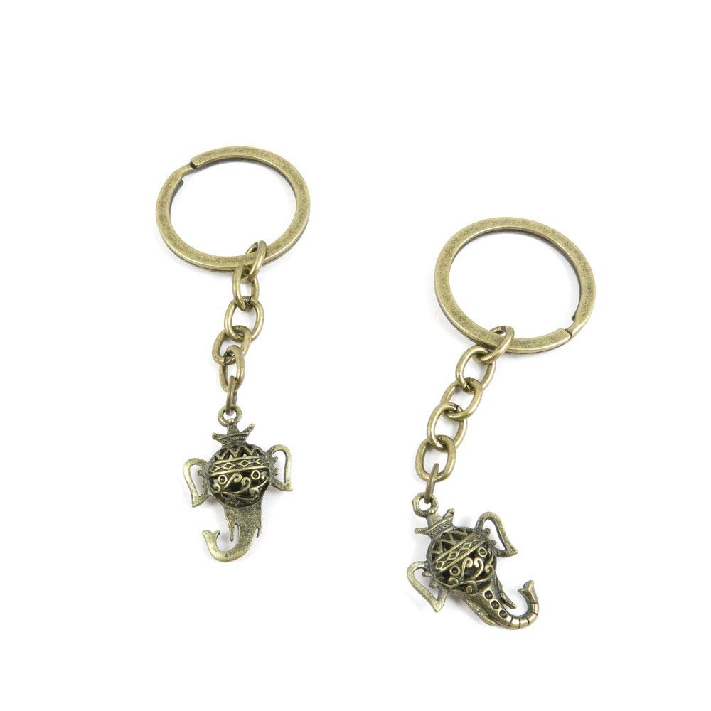 5 Items Keychain Keyring Key Tags Chains Rings Jewelry Bag Charms J0MO7 Hollow Elephant King