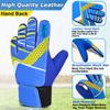 Jalunth Goalkeeper Goalie Soccer Gloves Kids Youth Goal Keeper Field Player Glove Boys Girls Ages 4-6 Years Old Anti-Slip Latex Palm Soft Pu Hand Back Blue Size 5 view 3