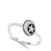 Oxidized Moon Star Simple Dainty Ring 925 Sterling Silver Muslim Band Size 11 view 2