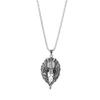 Blowin Punk Men's Vintage Stainless Steel Tribal Animal Jewelry Wolf Head Pendant Necklace with White CZ, 24" Link Chain view 3