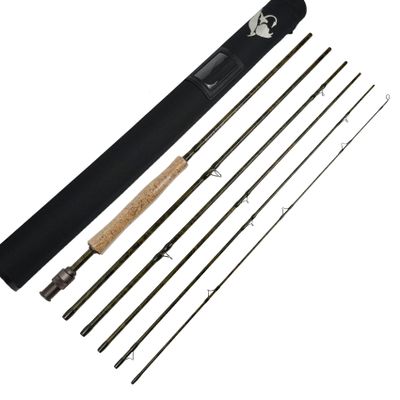 Z Aventik Economic 6 Pieces Travel Fly Fishing rods 89 LW4/5, 9'1 LW5/6, 103 LW2/3, Three Fashion Colors, Fast Action, Light Weight, Super Compact (Camo, 8'9'' LW4/5)