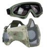 AOUTACC Airsoft Protective Gear Set, Half Face Mesh Mask with Ear Protection and Tactical Goggles for Adult Men Women BBS Paintball Shooting CS Survival Games Cosplay (FG) view 1