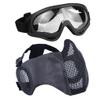 AOUTACC Airsoft Protective Gear Set, Half Face Mesh Mask with Ear Protection and Tactical Goggles for Adult Men Women BBS Paintball Shooting CS Survival Games Cosplay (TY) view 1