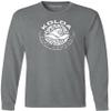 Joe's USA - Koloa Circle Wave Vintage Pigment Dyed Long Sleeve Tee (4X-Large, Pewter with White) view 1