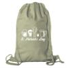 Mato & Hash St Patrick's Day Drawstring Backpack Cotton Canvas Backpacks Reusable Gift Bags - 10PK Olive CA2725Patty S1 view 1