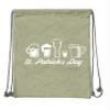 Mato & Hash St Patrick's Day Drawstring Backpack Cotton Canvas Backpacks Reusable Gift Bags - 10PK Olive CA2725Patty S1 view 2