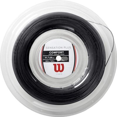 Wilson Sensation Plus 17 Tennis String - 200m Reel, Black