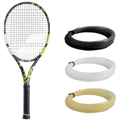 Babolat Pure Aero Tennis Racquet - Strung with 16g White Babolat Syn Gut at Mid-Range Tension (4 1/8" Grip)