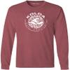 Joe's USA - Koloa Circle Wave Vintage Pigment Dyed Long Sleeve Tee (4X-Large, Redrock with White) view 1