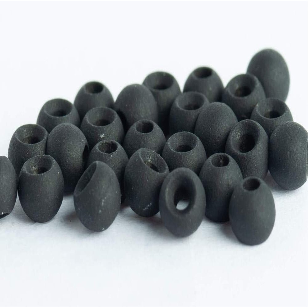 Blue Wing Olive Tungsten Beads for Fly Tying - 100 Pack (Matte Black, 3.2 mm (1/8))