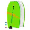 Own The Wave 41 Inch Body Board Pack with EPS Core and HDPE Slick Bottom - Lightweight and Buoyant Perfect for Surfing - Comes with Coiled Leash and Swim Flippers Savers (Green & Orange) view 1