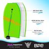 Own The Wave 41 Inch Body Board Pack with EPS Core and HDPE Slick Bottom - Lightweight and Buoyant Perfect for Surfing - Comes with Coiled Leash and Swim Flippers Savers (Green & Orange) view 4