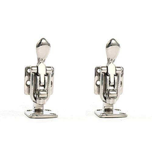 Amarine Made Pair of Stainless Steel Hold Down 90 Degree Clamp-locking Cam Latch for Boat, RV,Caravan,Attic Hatch Doorway
