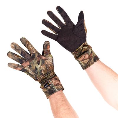 Allen Company Camo Spandex Gloves with Palm Dots - Mossy Oak Break-Up Country