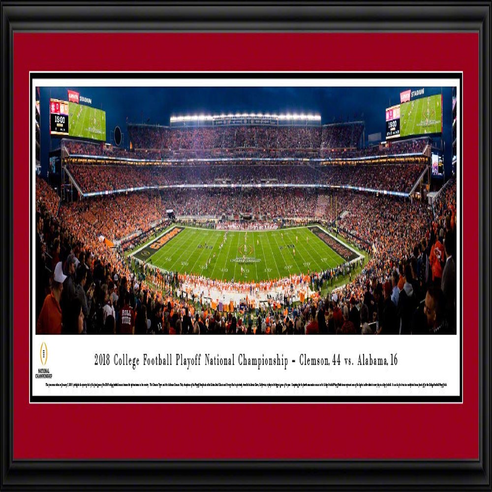 2018 College Football National Championship - Clemson vs Alabama - Alabama Double Mat, Deluxe Framed Picture by Blakeway Panoramas