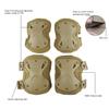 AOUTACC Tactical Combat Knee & Elbow Protective Pads Set for Outdoor CS Paintball Game Cycling Safety Skateboarding Gear Skates Knee Protection Guard Pads (Tan) view 4