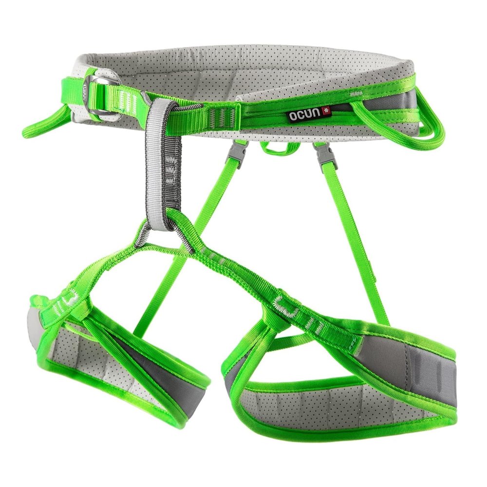 Ocun Neon Climbing Sport Harness I Lightweight Rock Climbing Harness, Green, X-Small