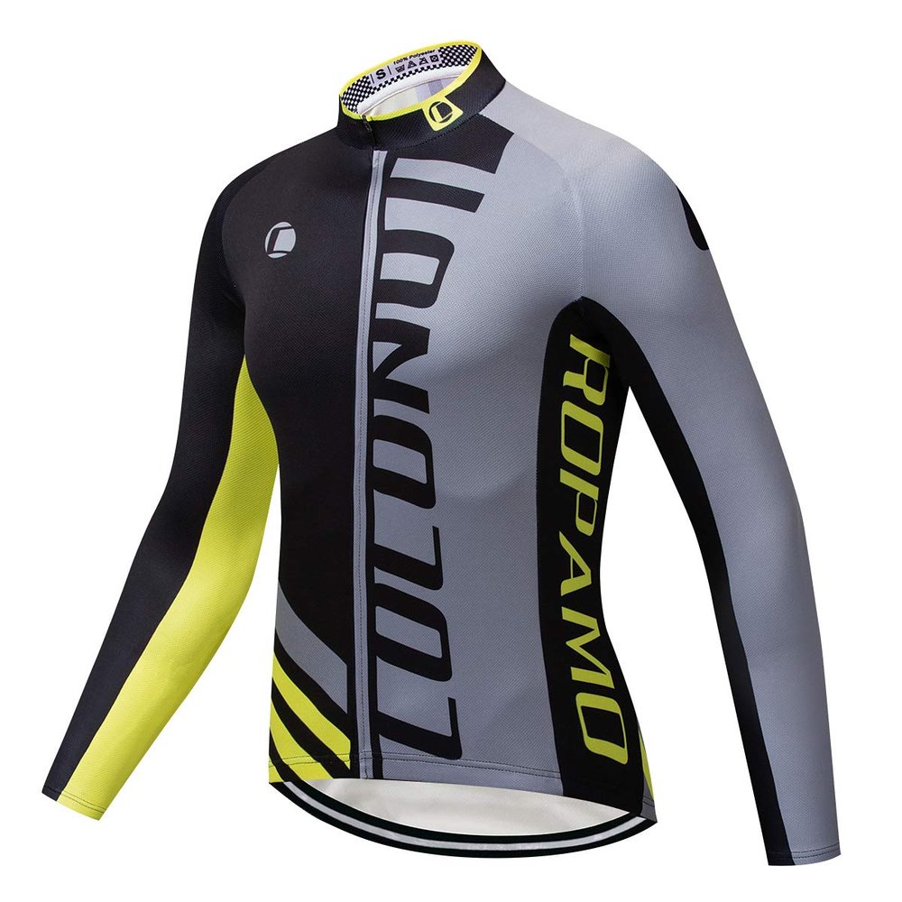 Coconut Ropamo CR Long Sleeve Cycling Jersey Mens, 3+1 Zipper Pockets Bicycle Tops Quick Dry Breathable Biking Shirt (4060, M)