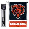 Chicago Bears Bear Head Garden Flag with Stand Holder view 2