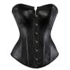 Grebrafan Gothic Classic Faux Leather Boned Corset Bustier (US(18-20) 5XL, Black) view 1