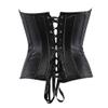 Grebrafan Gothic Classic Faux Leather Boned Corset Bustier (US(18-20) 5XL, Black) view 3