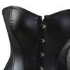 Grebrafan Gothic Classic Faux Leather Boned Corset Bustier (US(18-20) 5XL, Black) view 4
